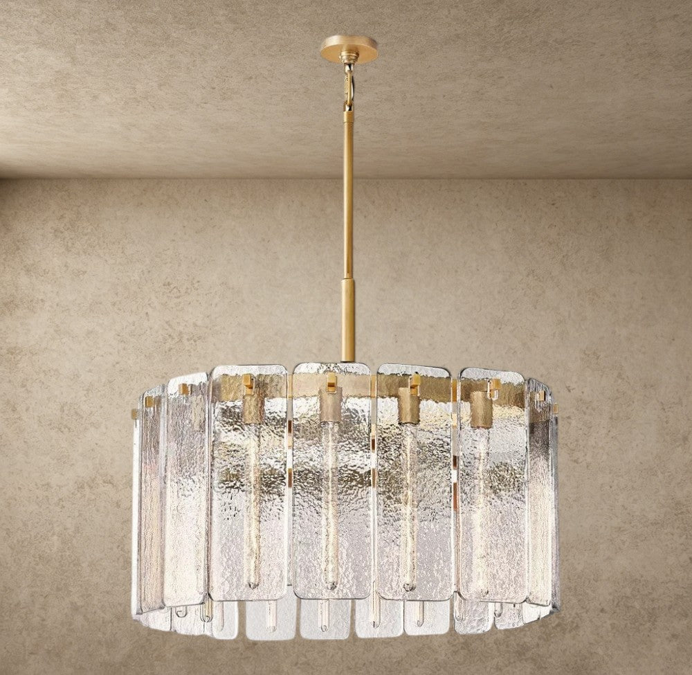 36" / Brass Calamette Glass Round Chandelier 36", 48", 60"
