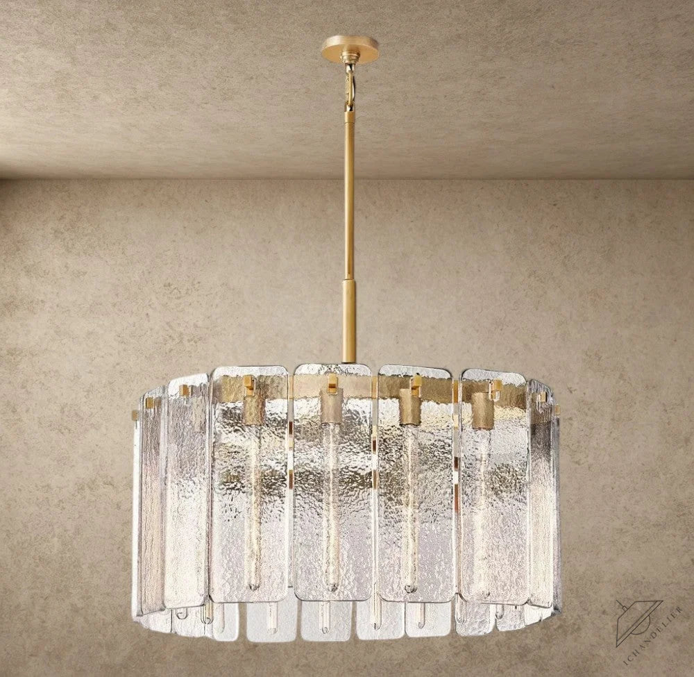 36" / Brass Calamette Glass Round Chandelier 36", 48", 60"