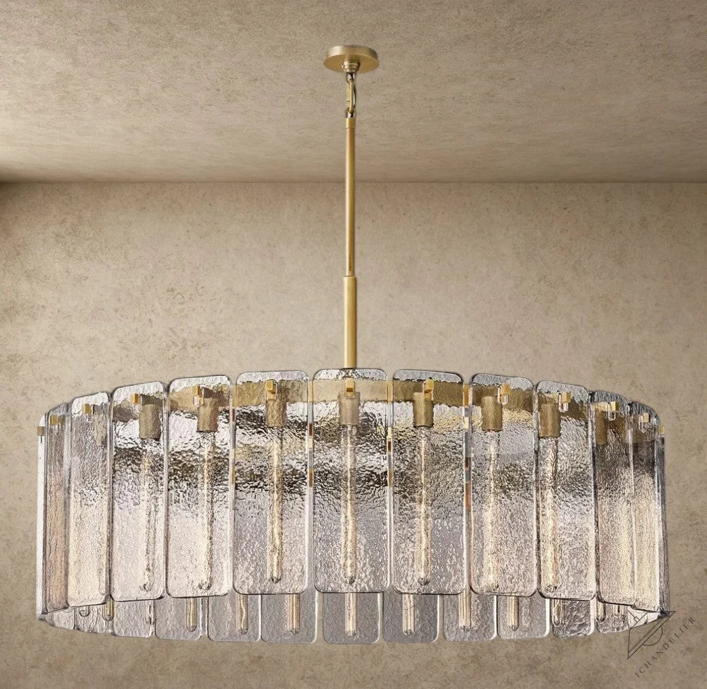 48" / Brass Calamette Glass Round Chandelier 36", 48", 60"