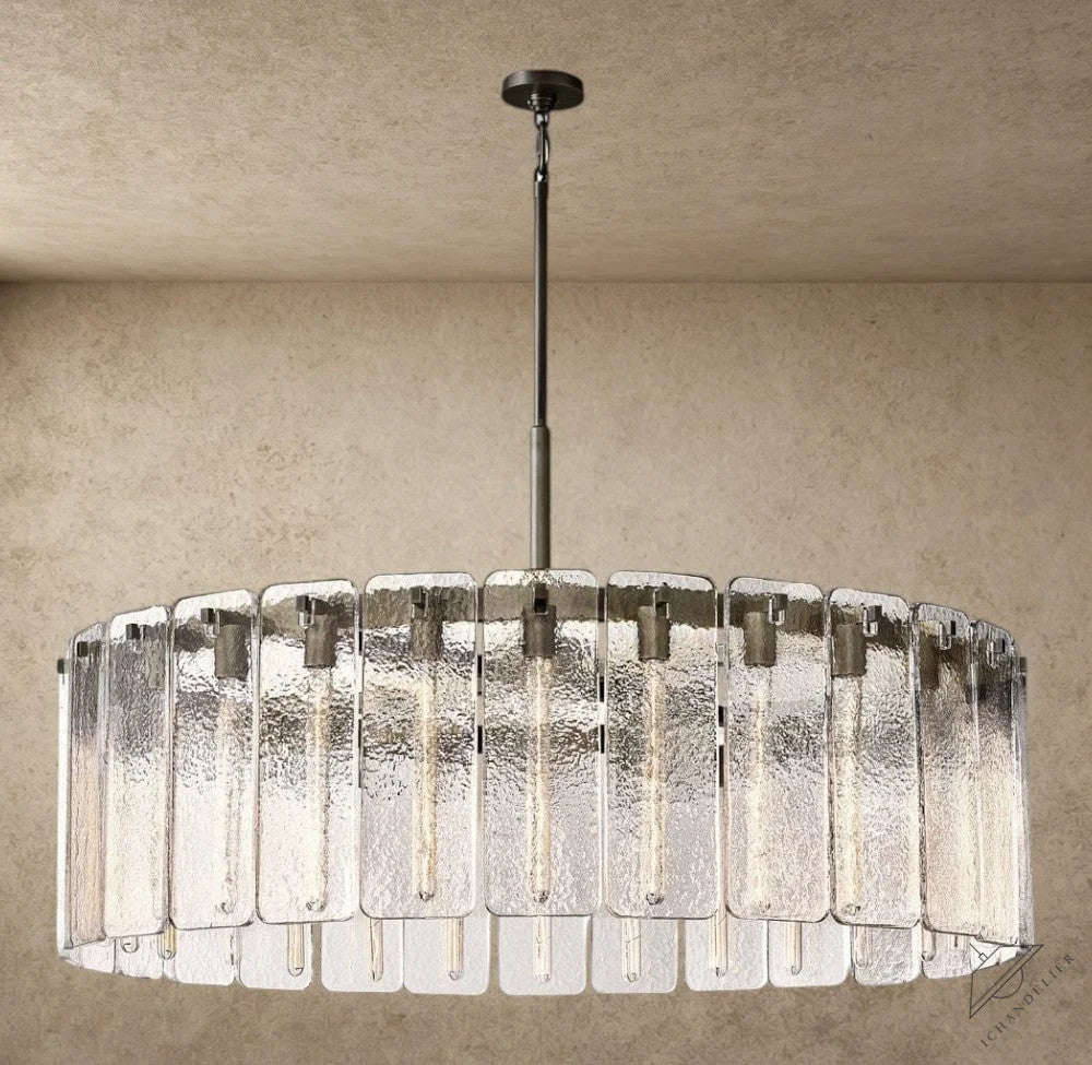 48" / Bronze Calamette Glass Round Chandelier 36", 48", 60"