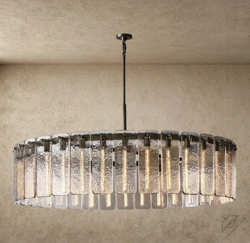 60" / Bronze Calamette Glass Round Chandelier 36", 48", 60"