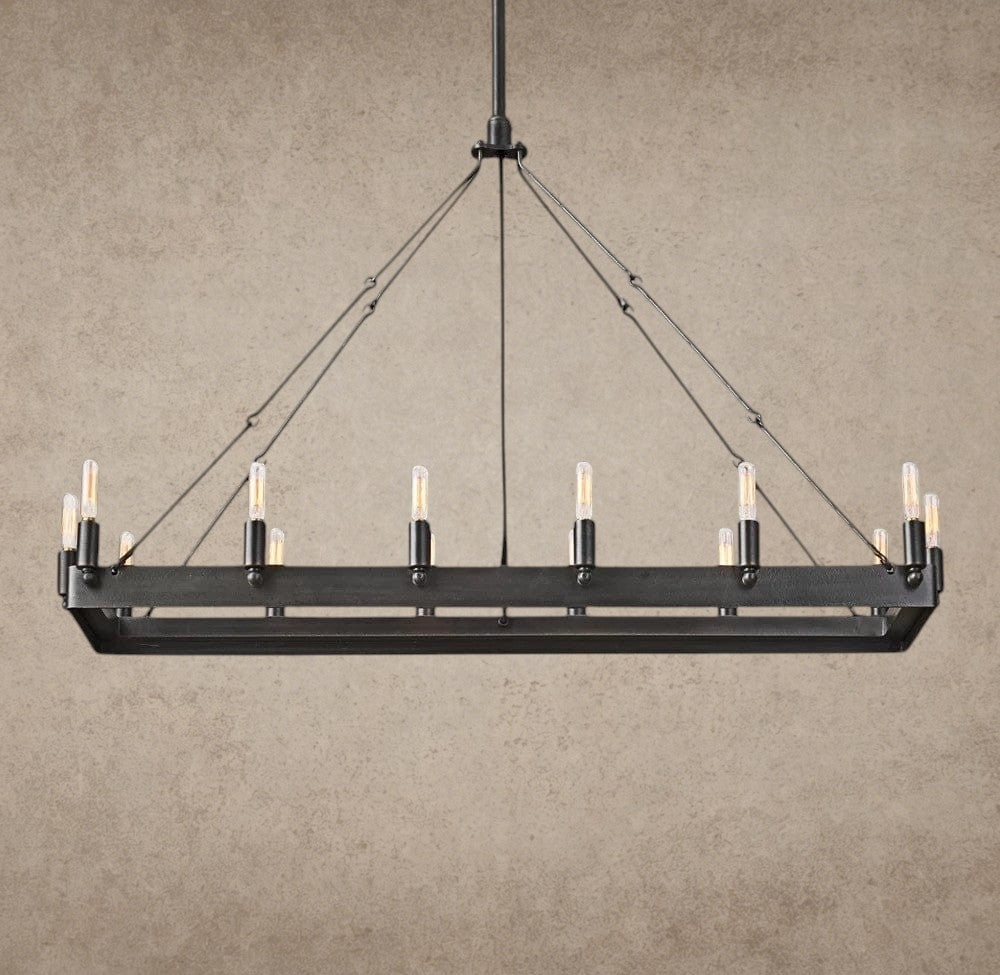 41" / Bronze Camino Rectangular Outdoor Chandelier 41", 54"