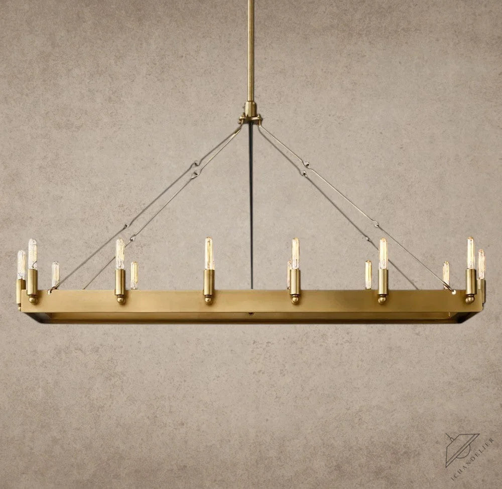 41" / Brass Camino Rectangular Outdoor Chandelier 41", 54"