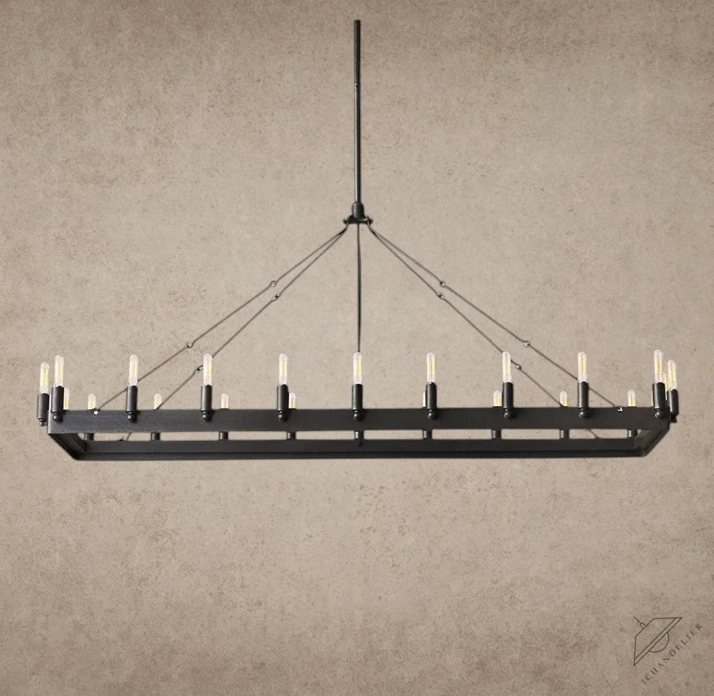 54" / Bronze Camino Rectangular Outdoor Chandelier 41", 54"