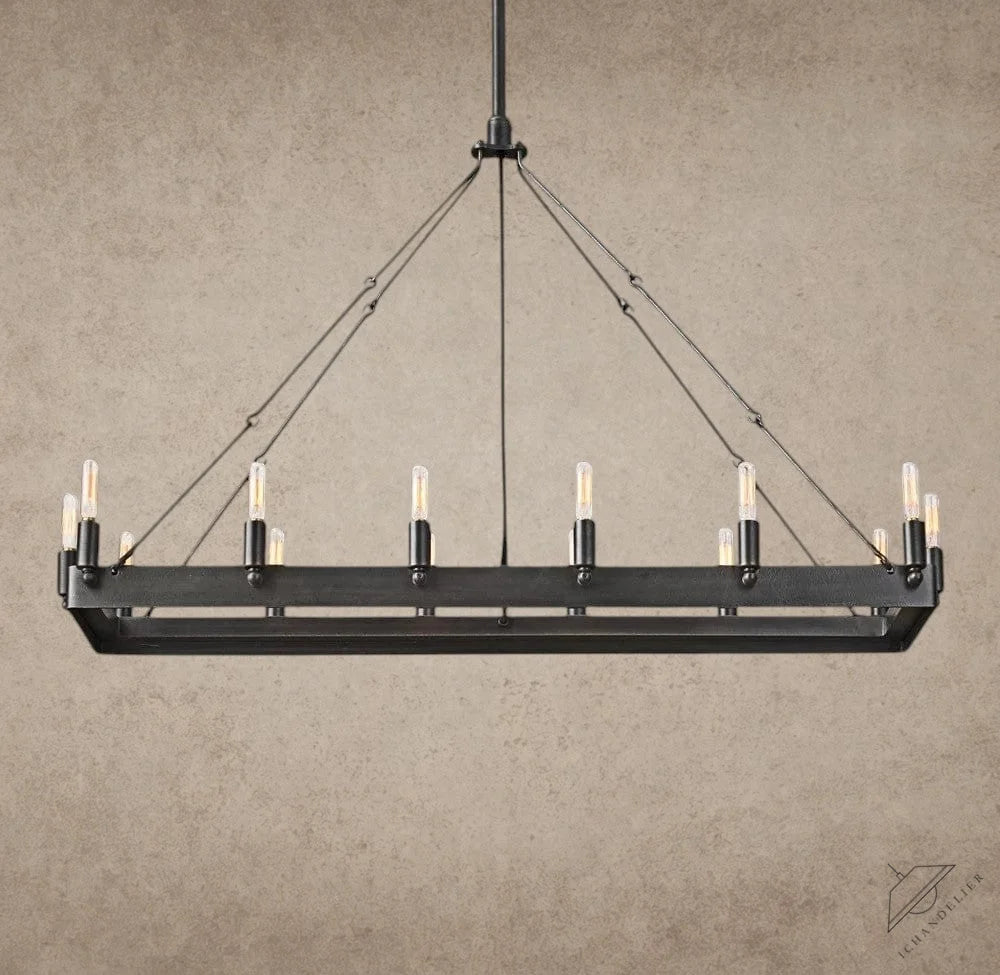 41" / Bronze Camino Rectangular Outdoor Chandelier 41", 54"