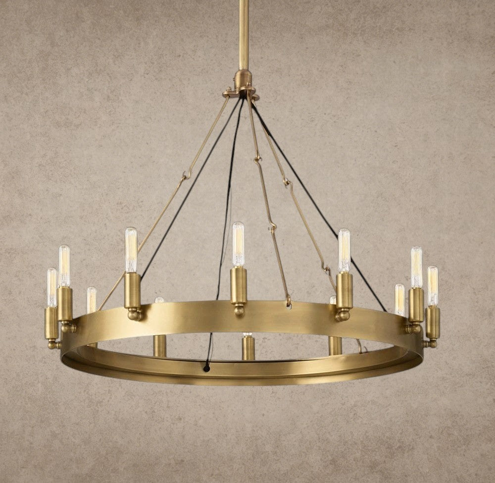 26" / Brass Camino Round Outdoor Chandelier 26", 38", 50", 63", 73"