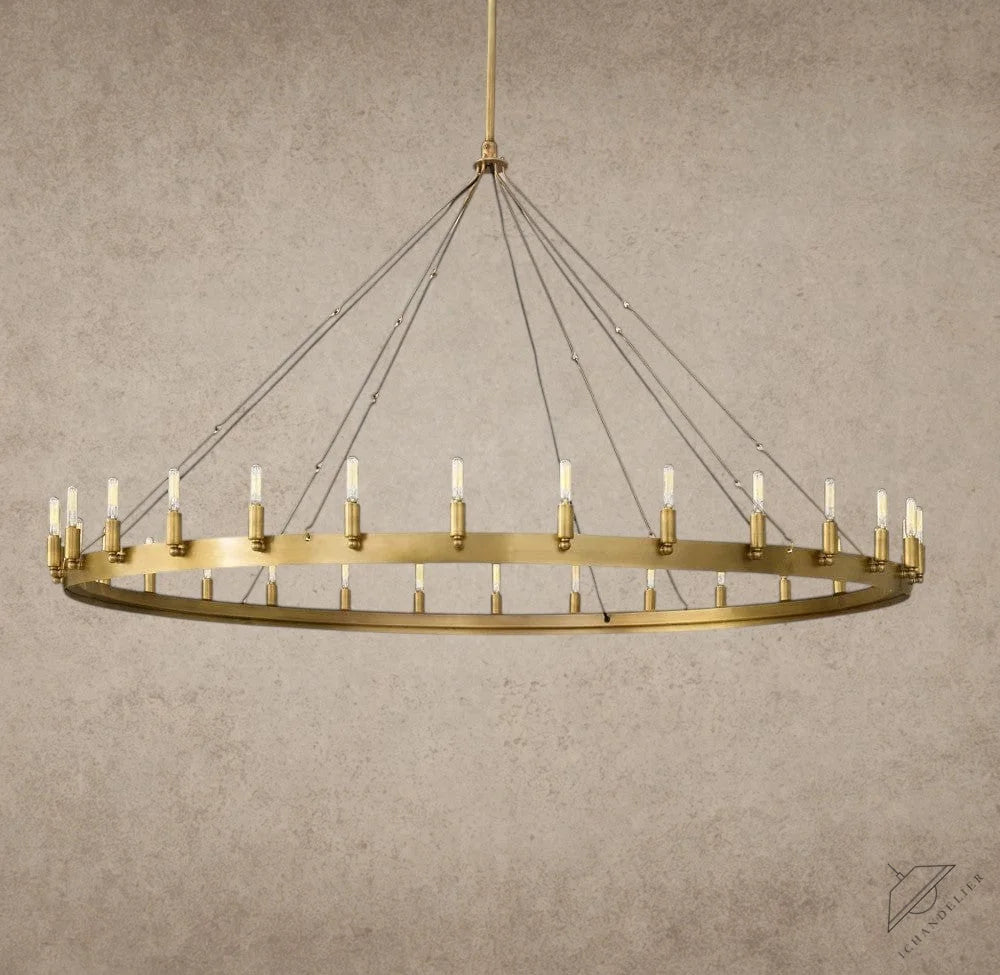 63" / Brass Camino Round Outdoor Chandelier 26", 38", 50", 63", 73"