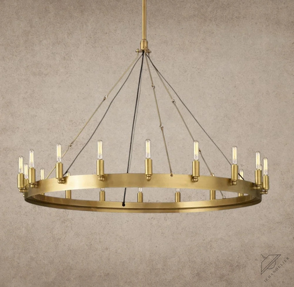 38" / Brass Camino Round Outdoor Chandelier 26", 38", 50", 63", 73"