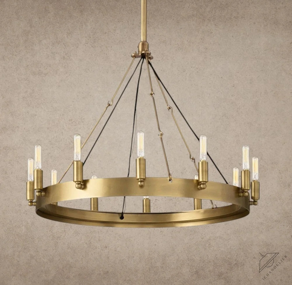 26" / Brass Camino Round Outdoor Chandelier 26", 38", 50", 63", 73"