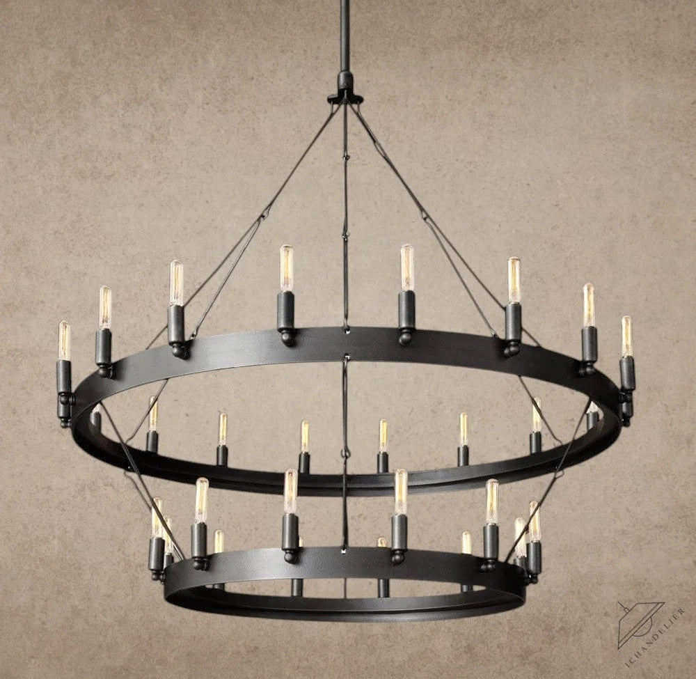 38" / Bronze Camino Vintage Filament Two-Tier Chandelier 38", 50", 63", 71"