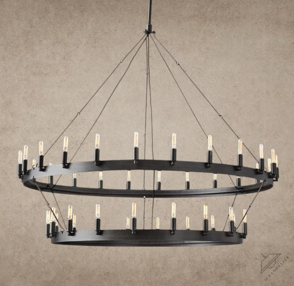 50" / Bronze Camino Vintage Filament Two-Tier Chandelier 38", 50", 63", 71"