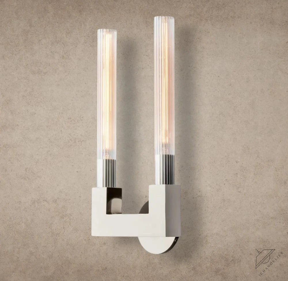 Nickle Cannele Double Sconce