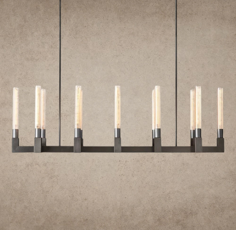 55" / Bronze Cannele Linear Chandelier 55", 67"