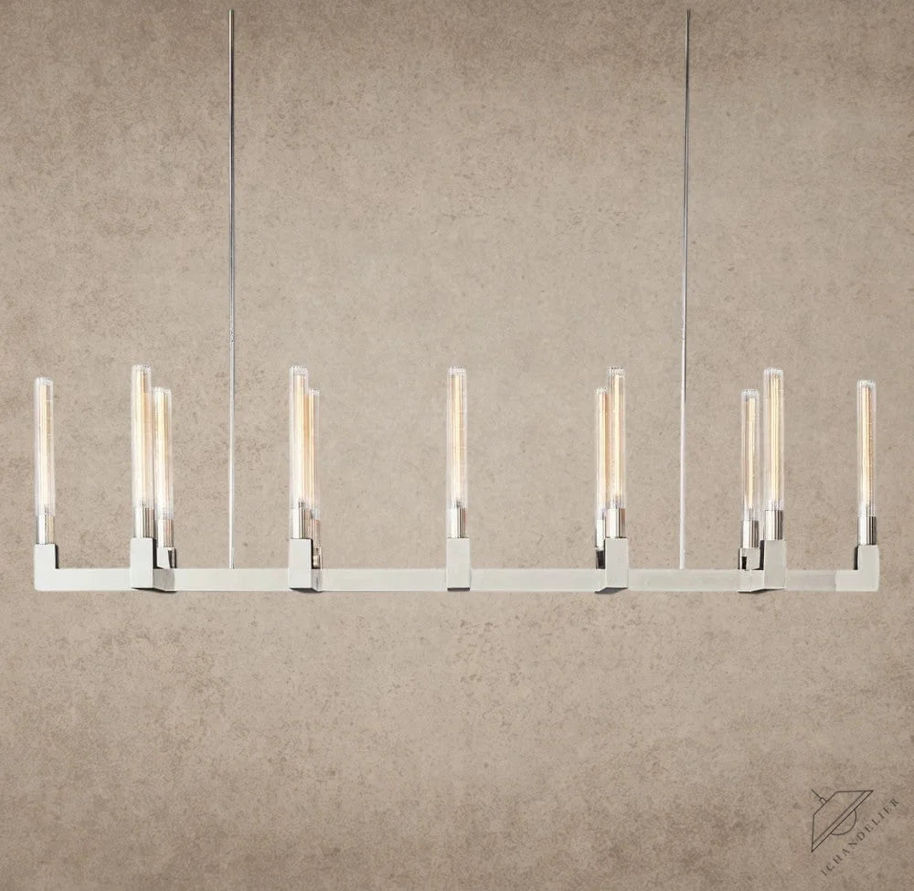 67" / Nickle Cannele Linear Chandelier 55", 67"
