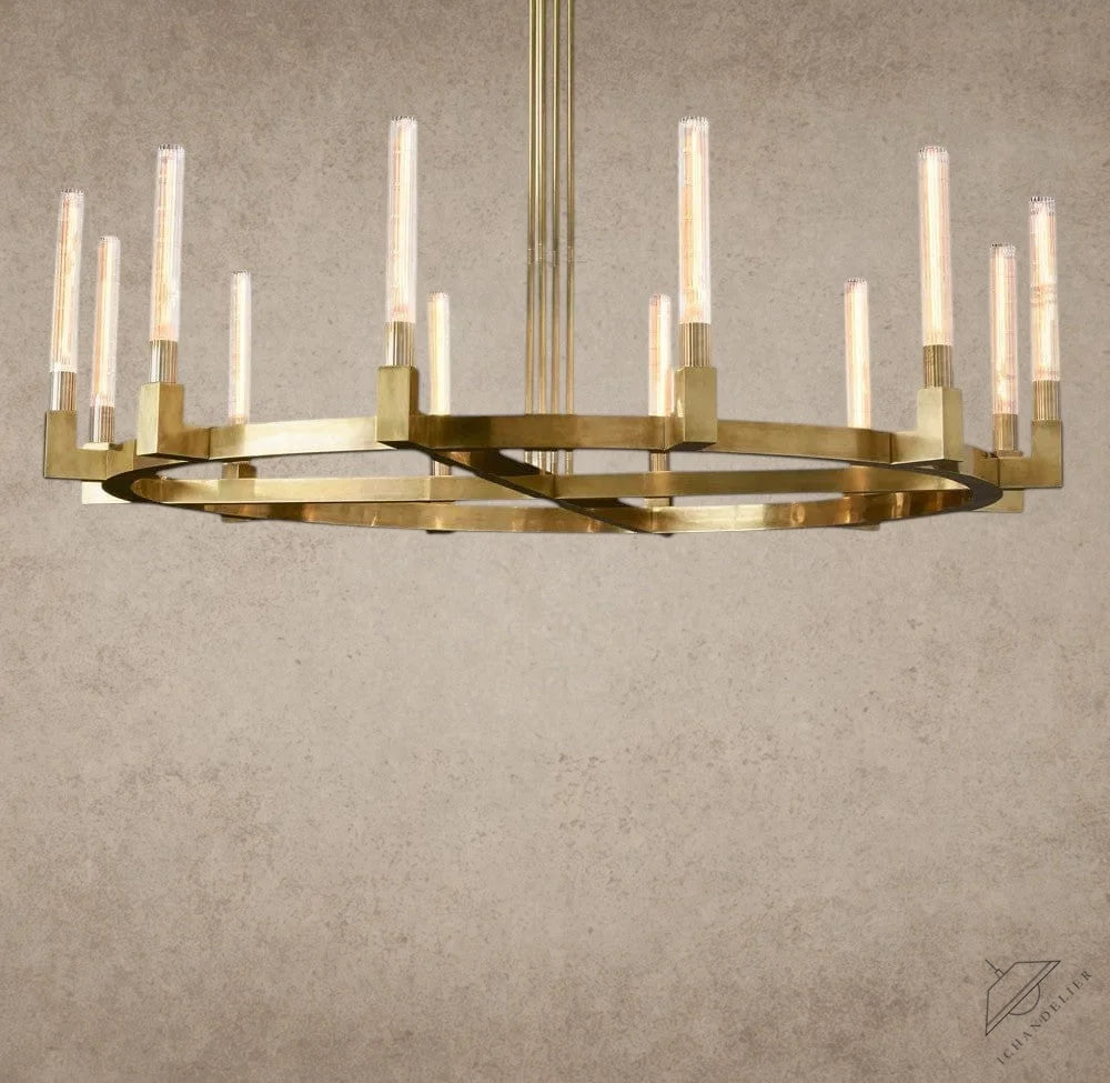 60" / Brass CANNELE ROUND CHANDELIER 36", 48", 60", 72"