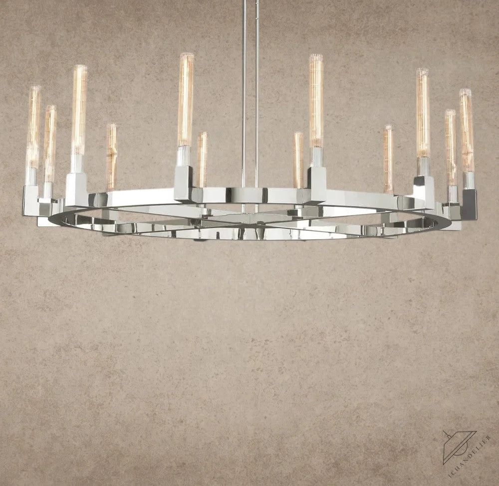 60" / Nickle CANNELE ROUND CHANDELIER 36", 48", 60", 72"