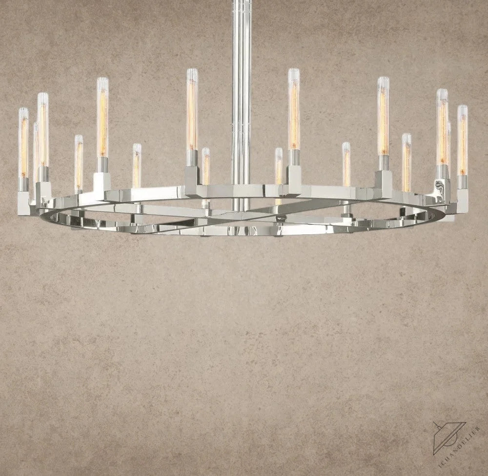 72" / Nickle CANNELE ROUND CHANDELIER 36", 48", 60", 72"