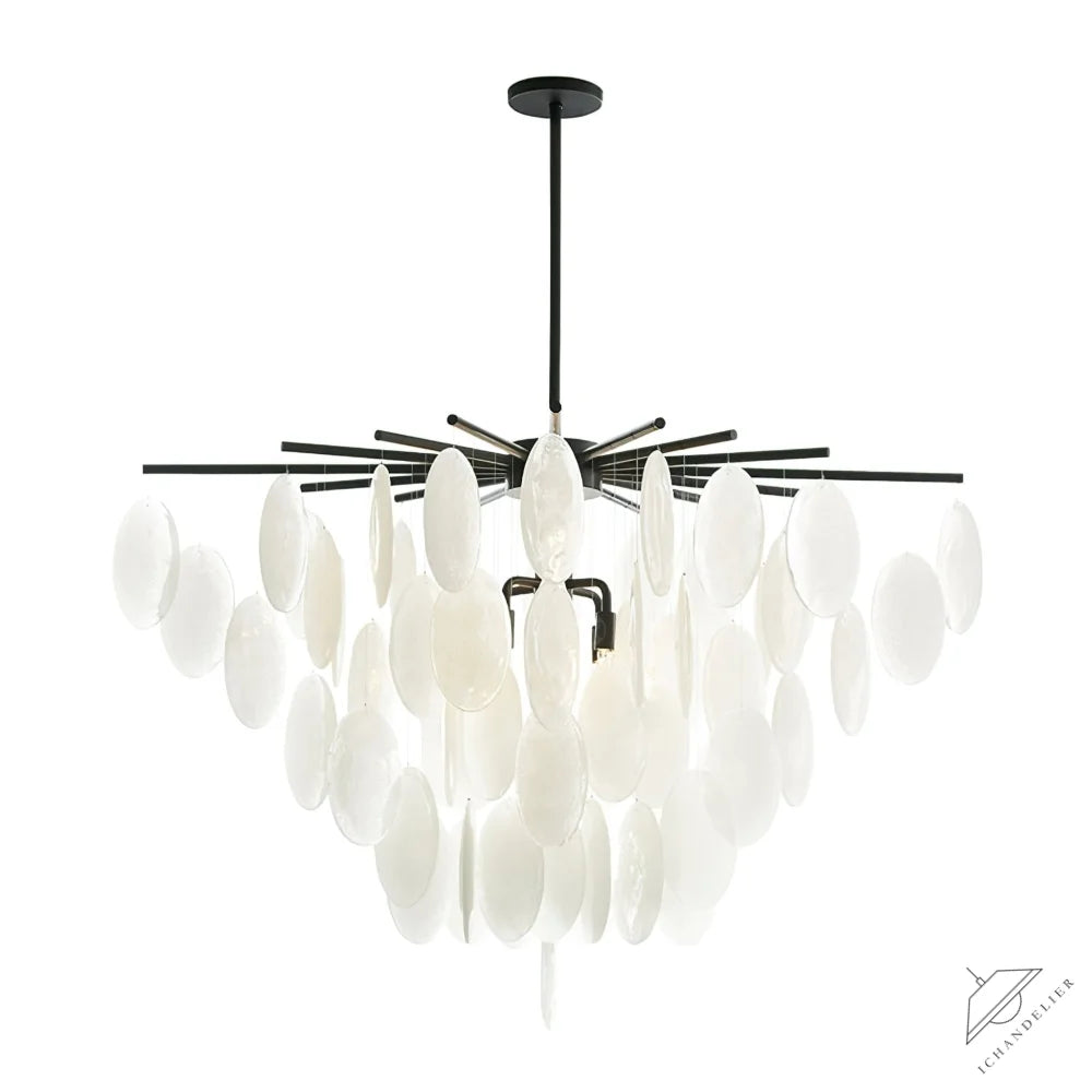 Cascading Selenite Disc Chandelier