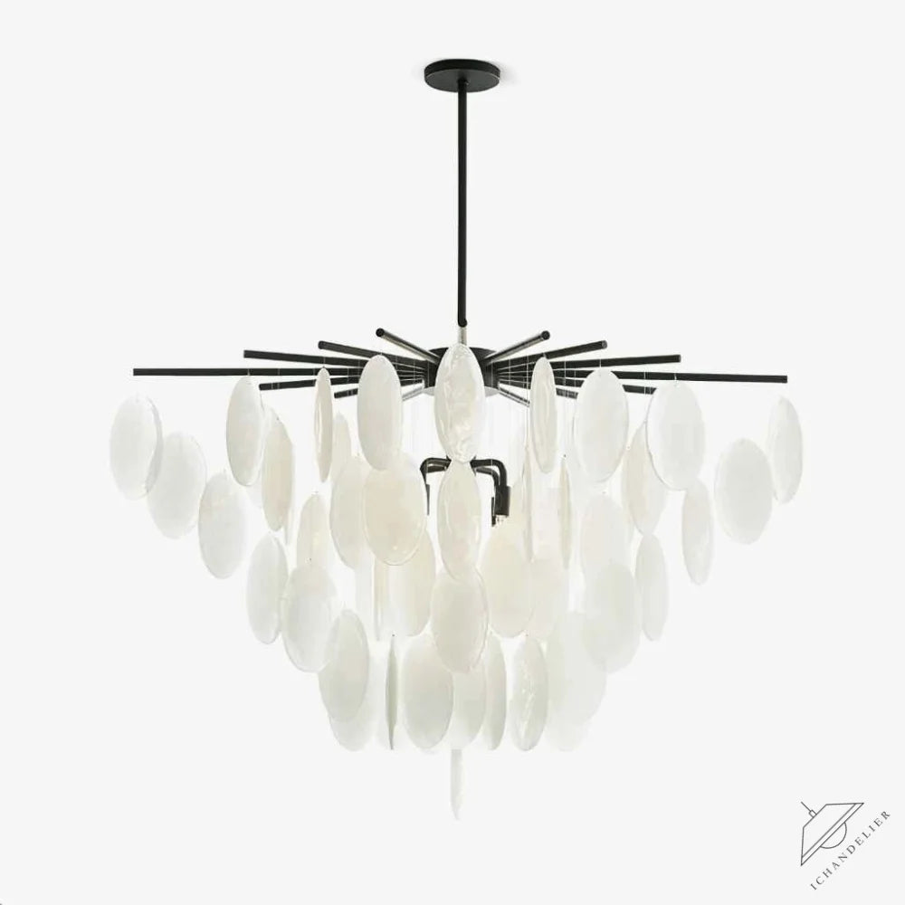 Cascading Selenite Disc Chandelier