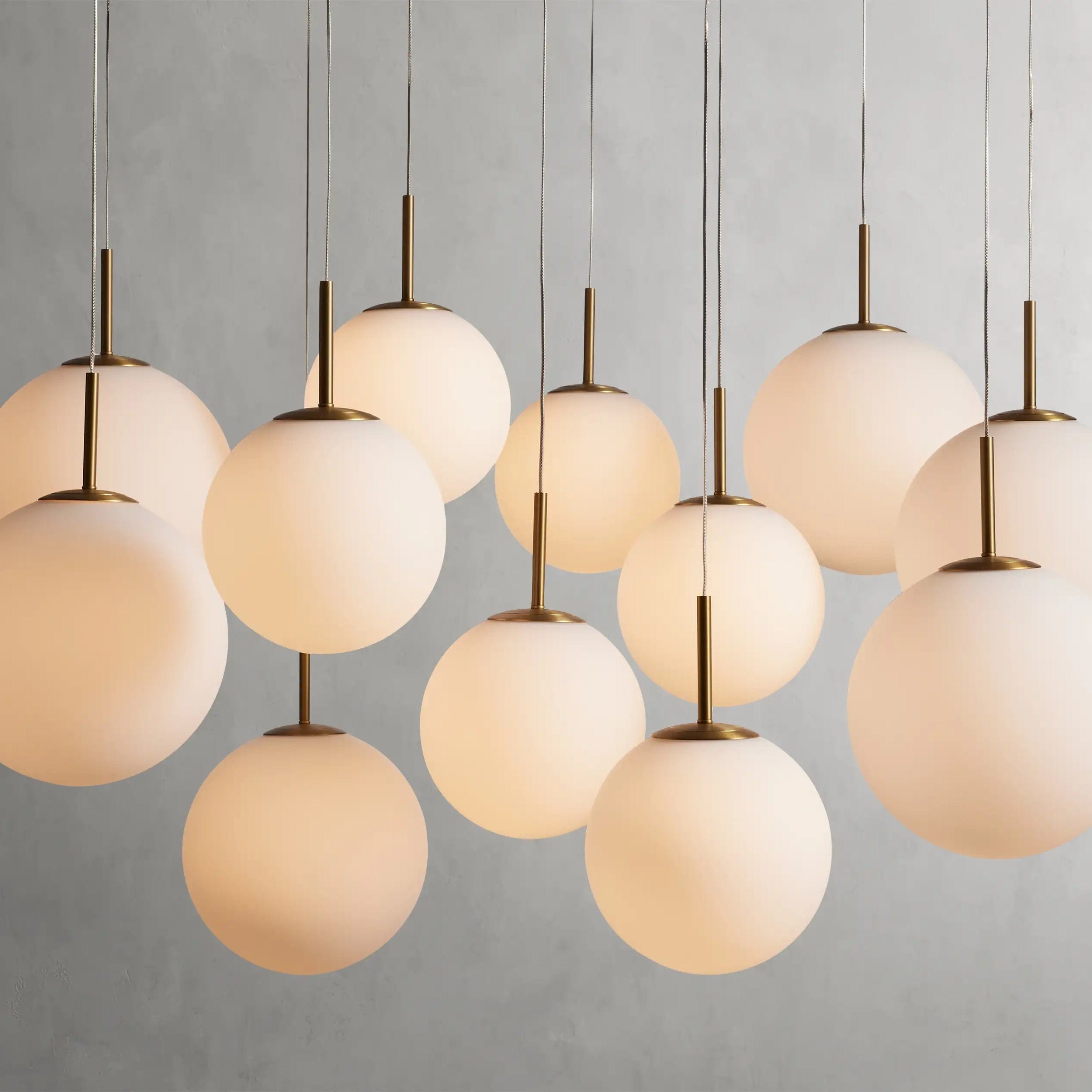 43" / MATTE OPAL Casen Round Chandelier 20", 28", 34", 43"
