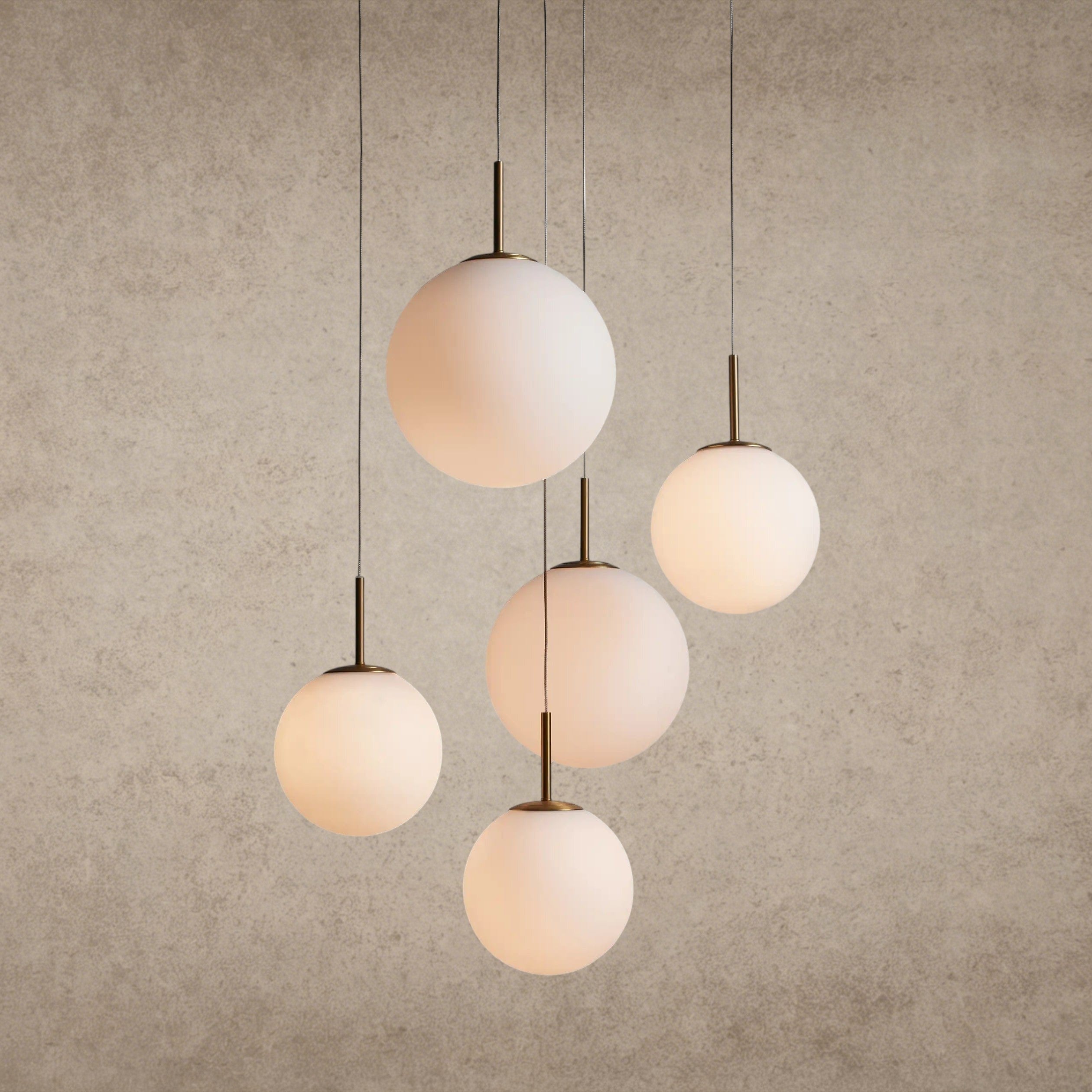 28" / MATTE OPAL Casen Round Chandelier 20", 28", 34", 43"