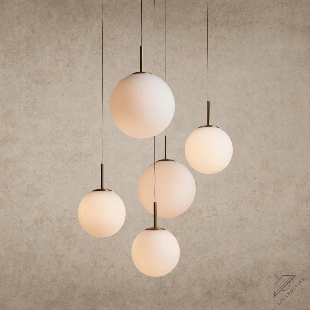 28" / MATTE OPAL Casen Round Chandelier 20", 28", 34", 43"