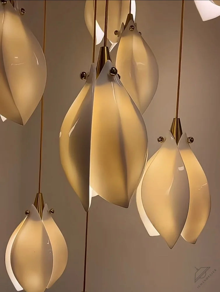 Ceramic LED Cluster Bloom Chandelier by Aurorae Lighting