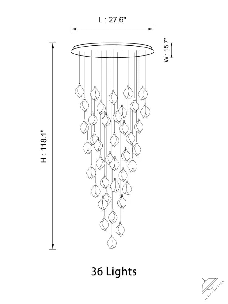 Ceramic LED Cluster Bloom Chandelier by Aurorae Lighting