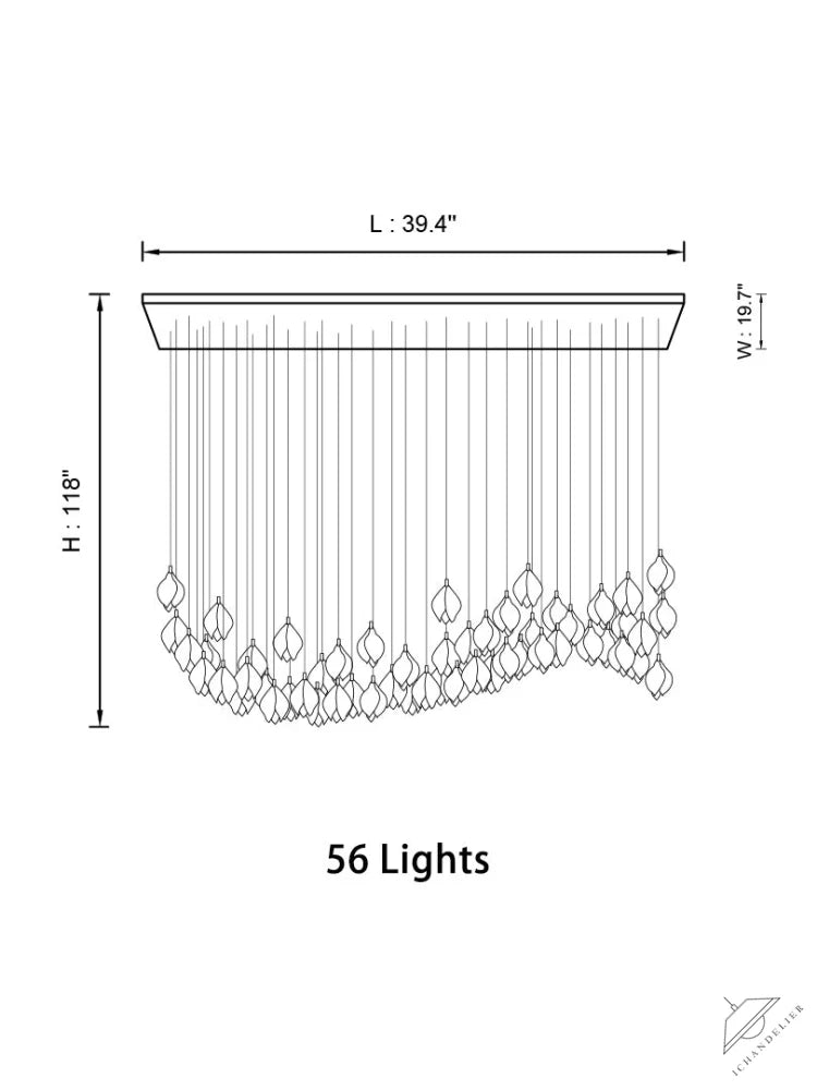 Ceramic LED Cluster Bloom Chandelier by Aurorae Lighting