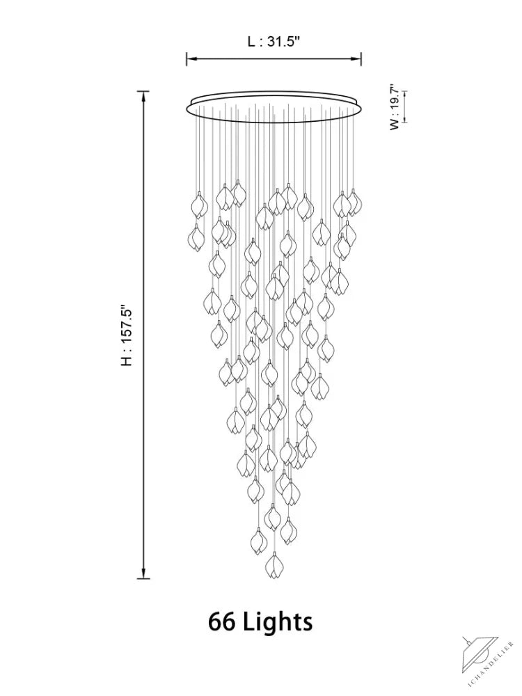 Ceramic LED Cluster Bloom Chandelier by Aurorae Lighting