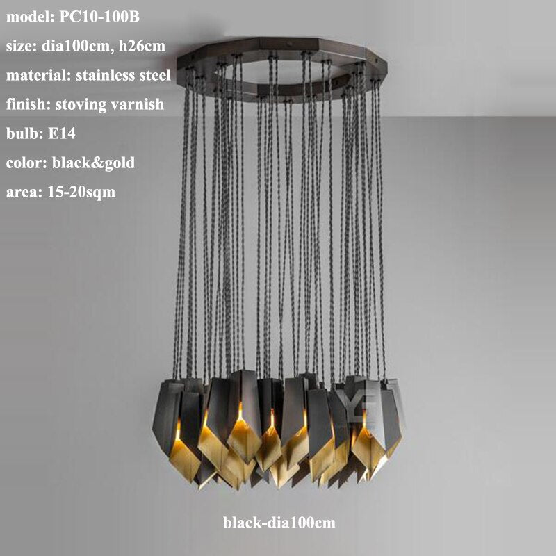 Bronze Fold Linear Chandelier