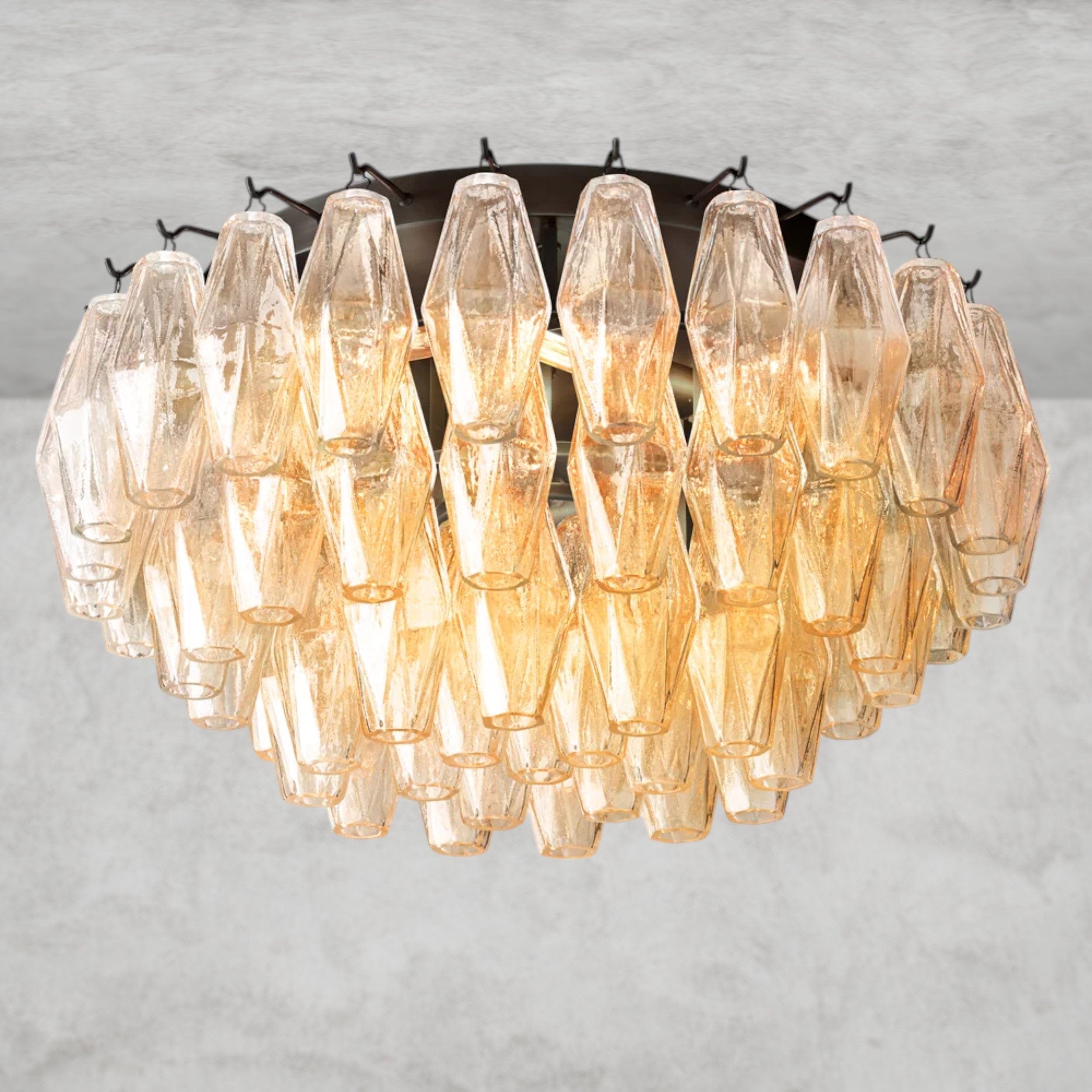 22" / Bronze / Clear Chiara Clear/ Smoke Glass Flushmount 17", 22"