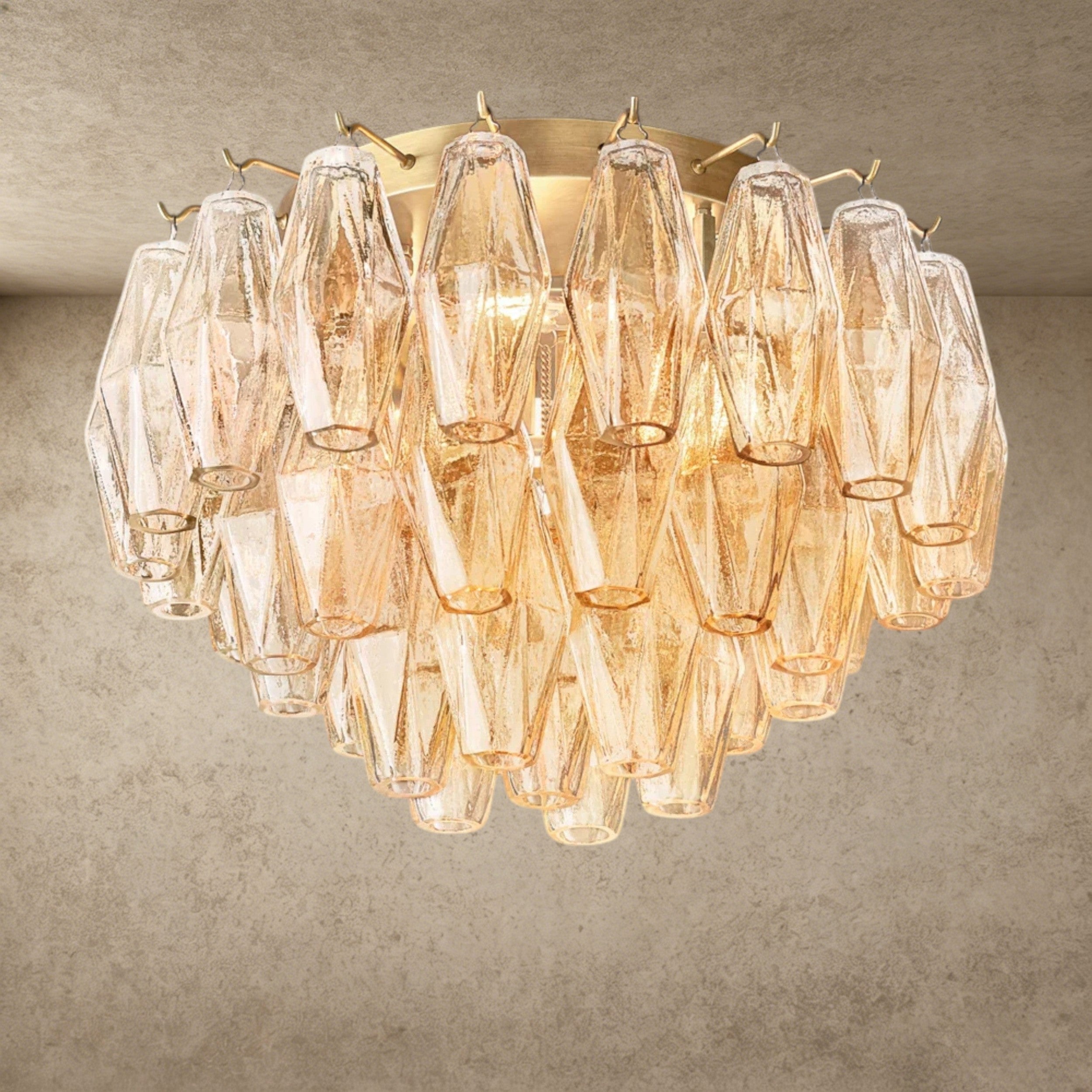 17" / Brass / Clear Chiara Clear/ Smoke Glass Flushmount 17", 22"