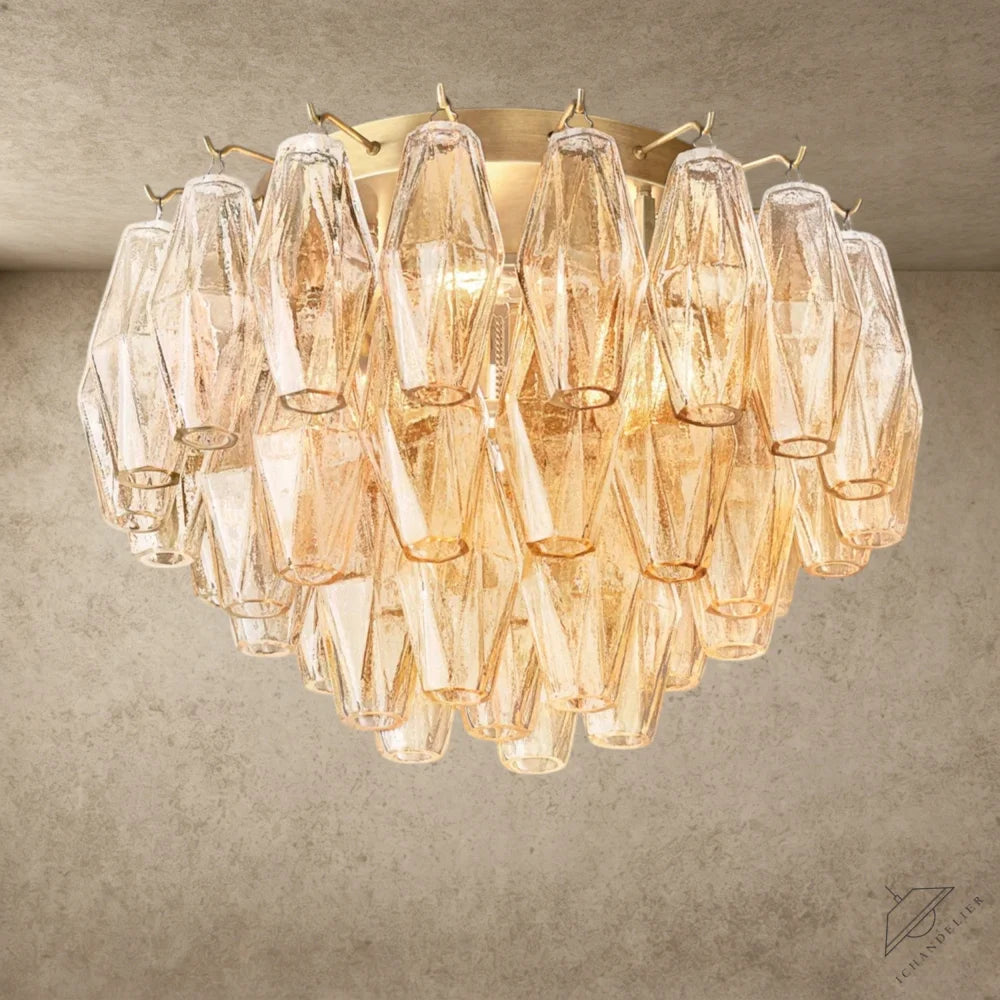 17" / Brass / Clear Chiara Clear/ Smoke Glass Flushmount 17", 22"