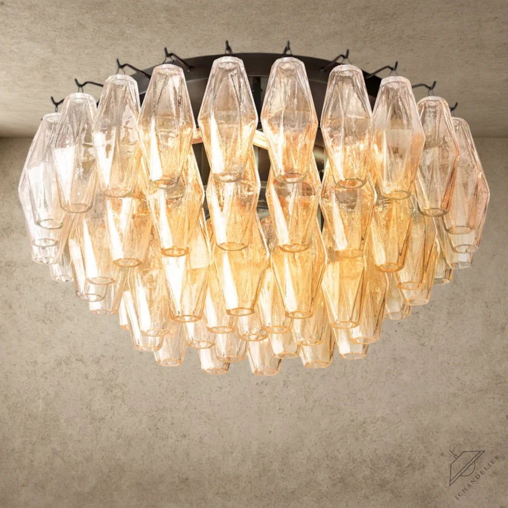 22" / Bronze / Clear Chiara Clear/ Smoke Glass Flushmount 17", 22"