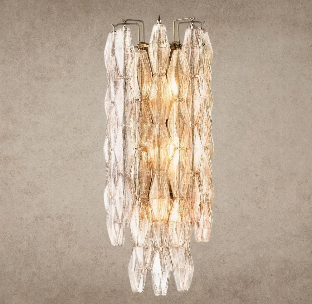 Clear / Brass CHIARA CLEAR/ SMOKE GLASS GRAND SCONCE 30"