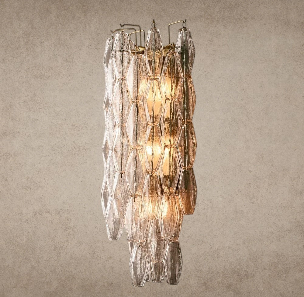 CHIARA CLEAR/ SMOKE GLASS GRAND SCONCE 30"