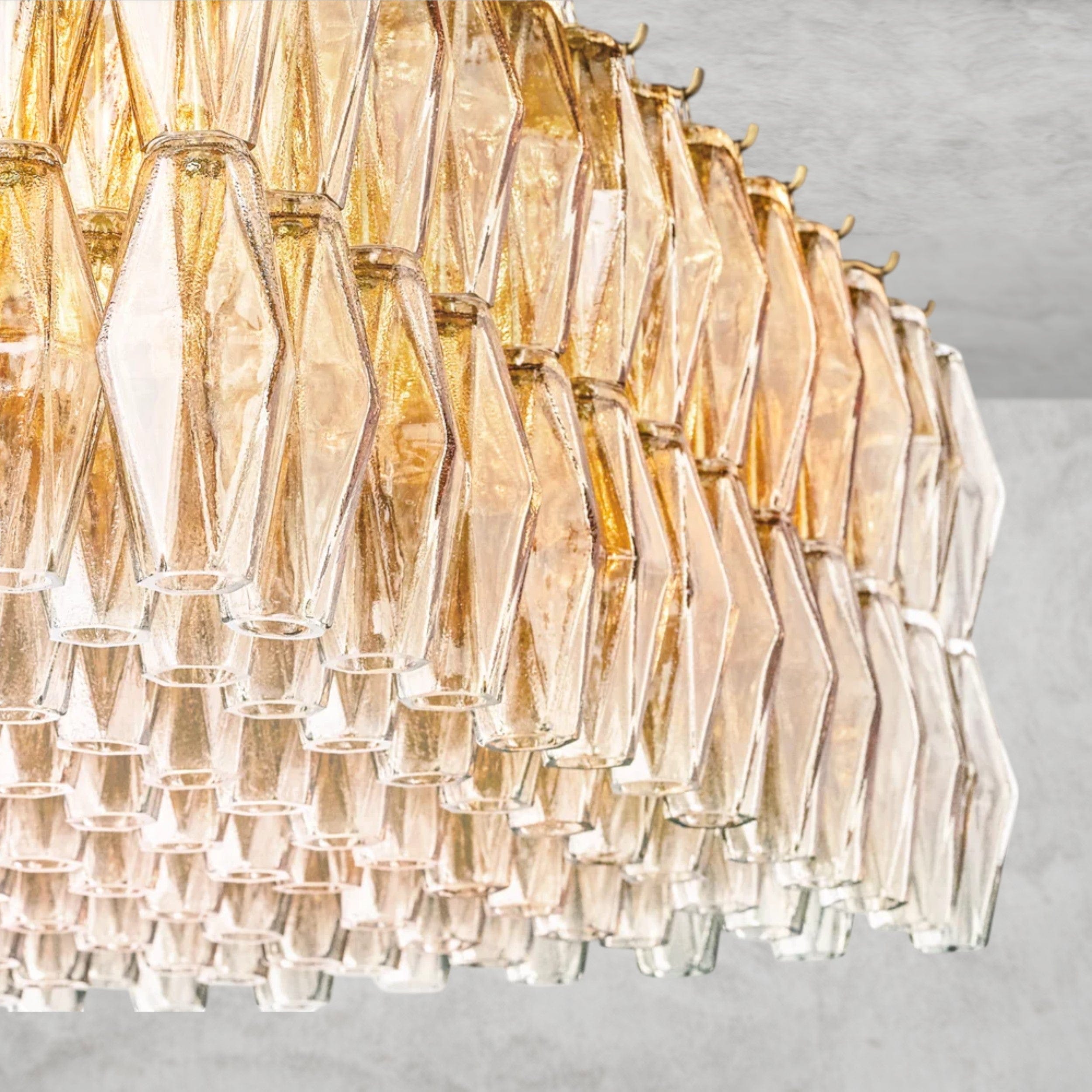 CHIARA CLEAR/ SMOKE GLASS RECTANGULAR CHANDELIER 54