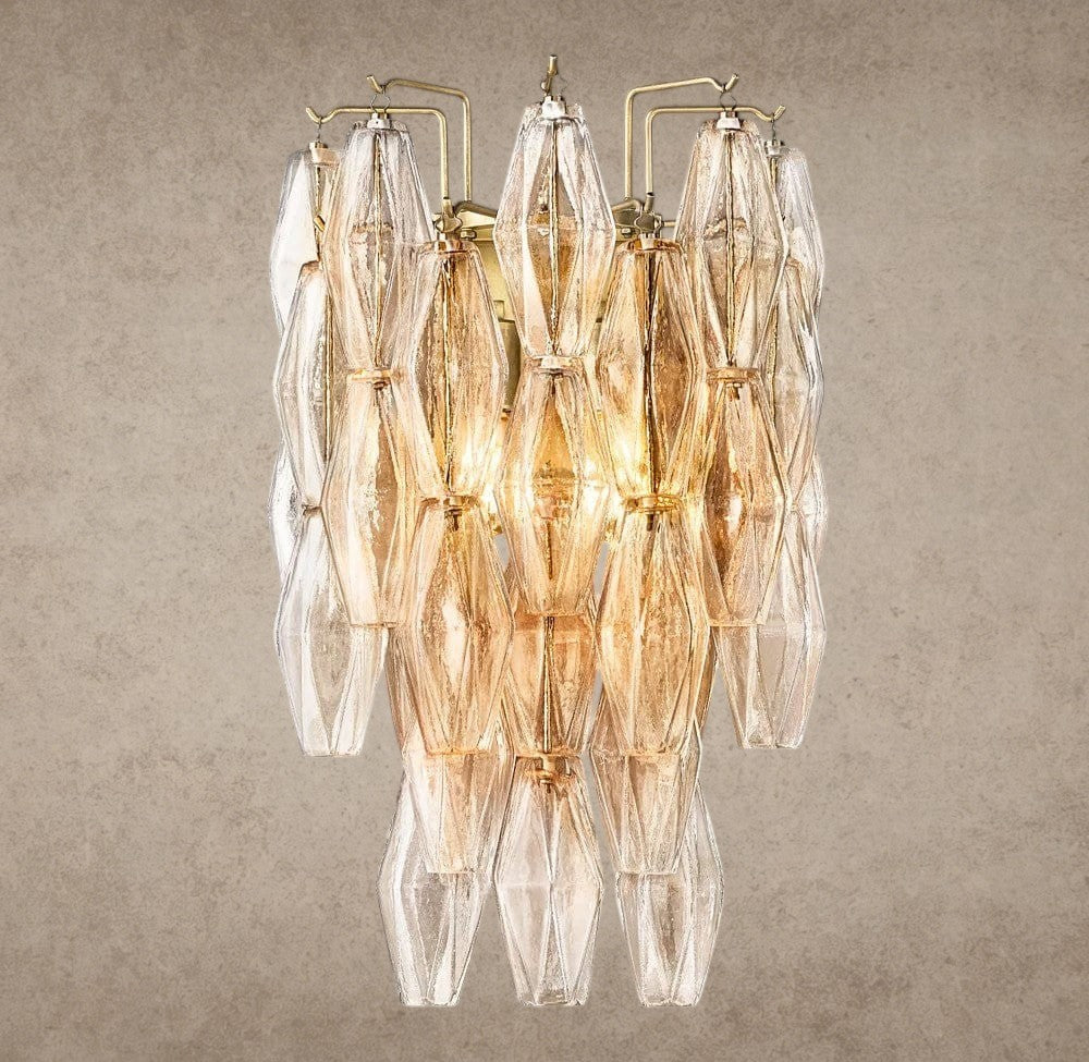 Clear / Brass CHIARA CLEAR/ SMOKE GLASS SCONCE 19"