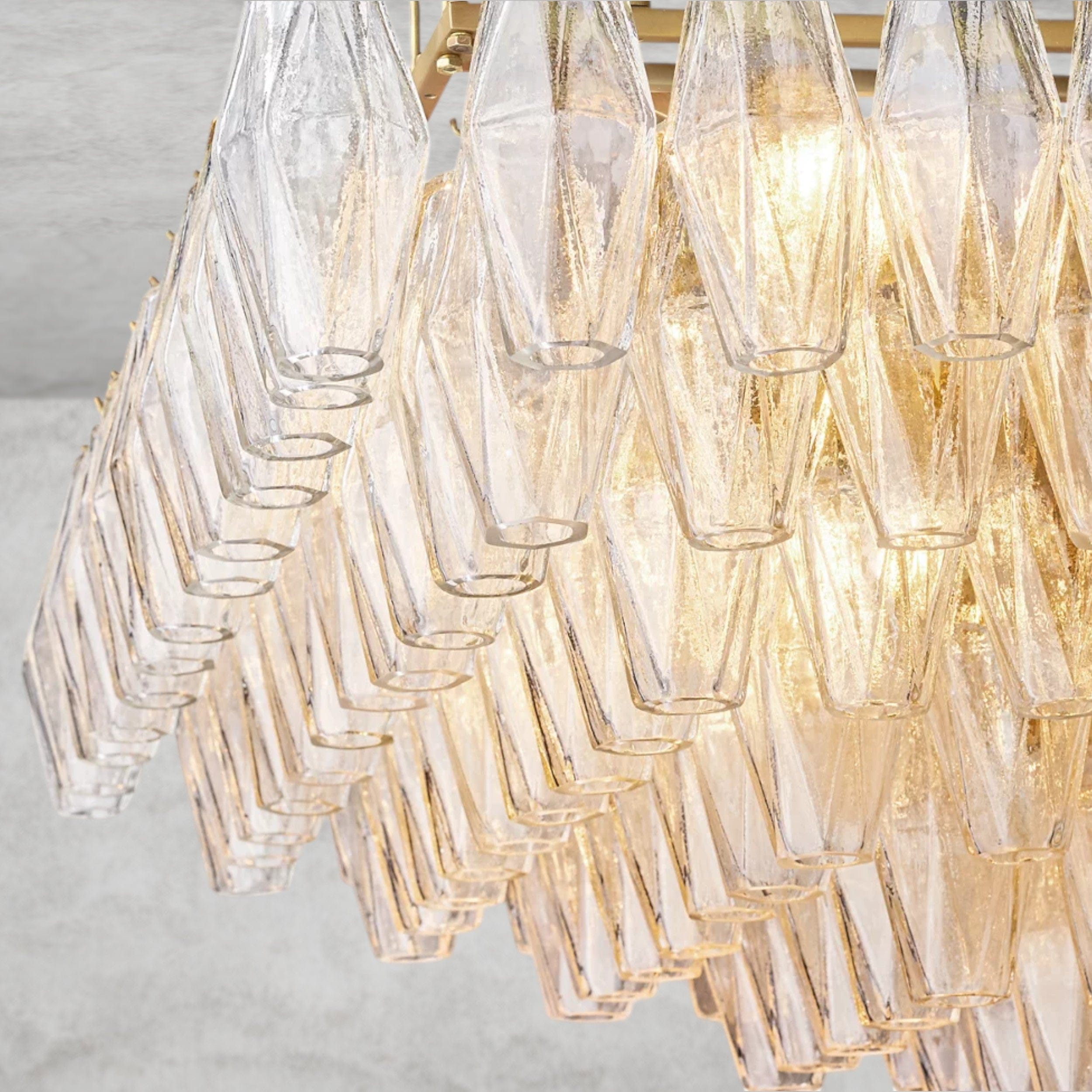 CHIARA CLEAR/ SMOKE GLASS TIERED RECTANGULAR CHANDELIER 54