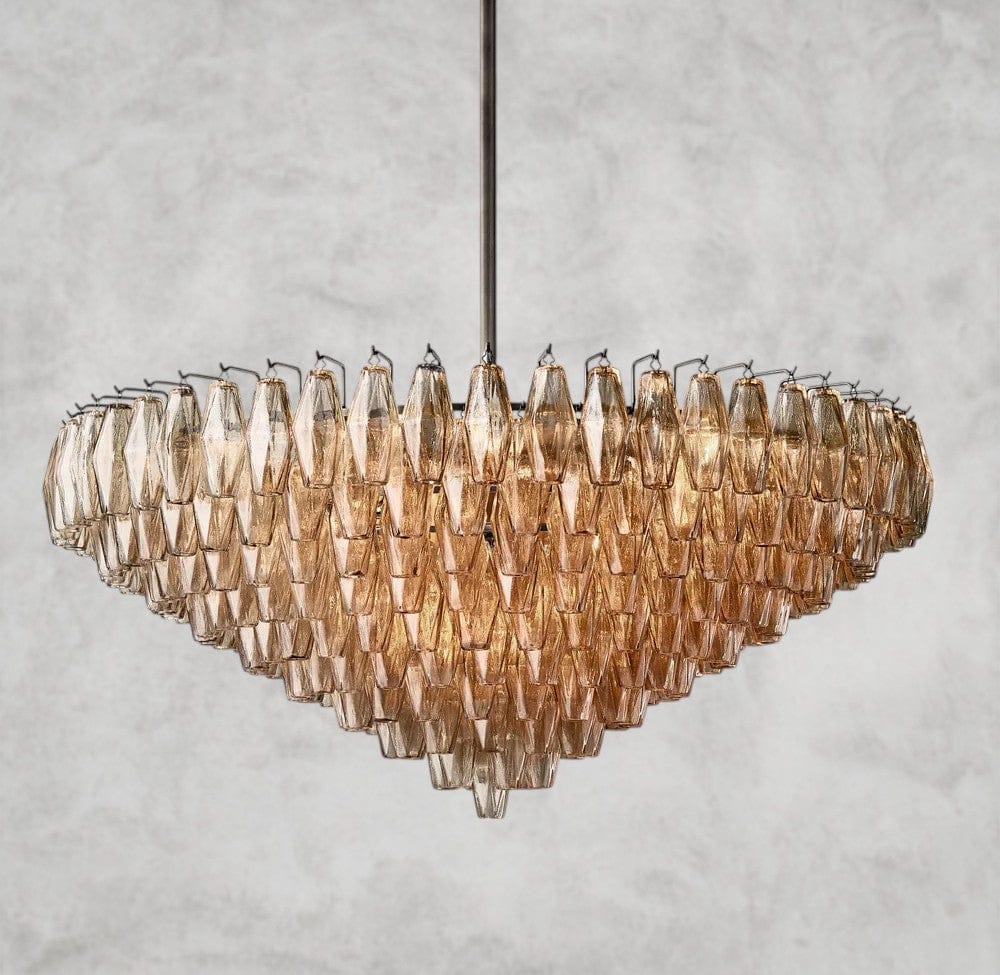 47" / Smoke / Bronze CHIARA CLEAR/ SMOKE GLASS TIERED ROUND CHANDELIER 37", 47", 62"