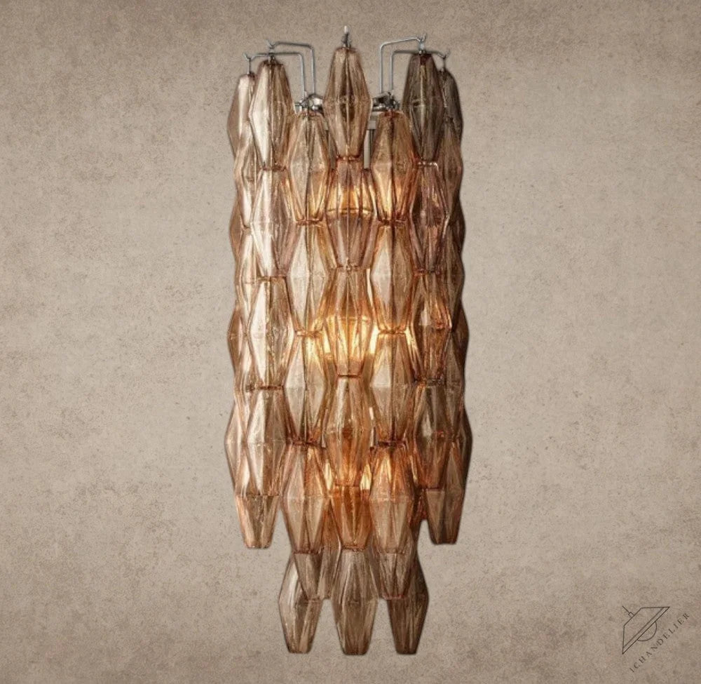 Smoke / Nickle CHIARA CLEAR/ SMOKE GLASS GRAND SCONCE 30"