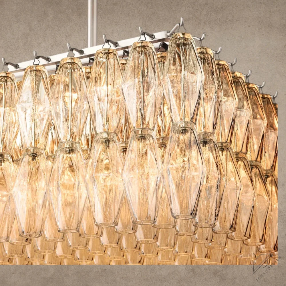 CHIARA CLEAR/ SMOKE GLASS RECTANGULAR CHANDELIER 54", 74"