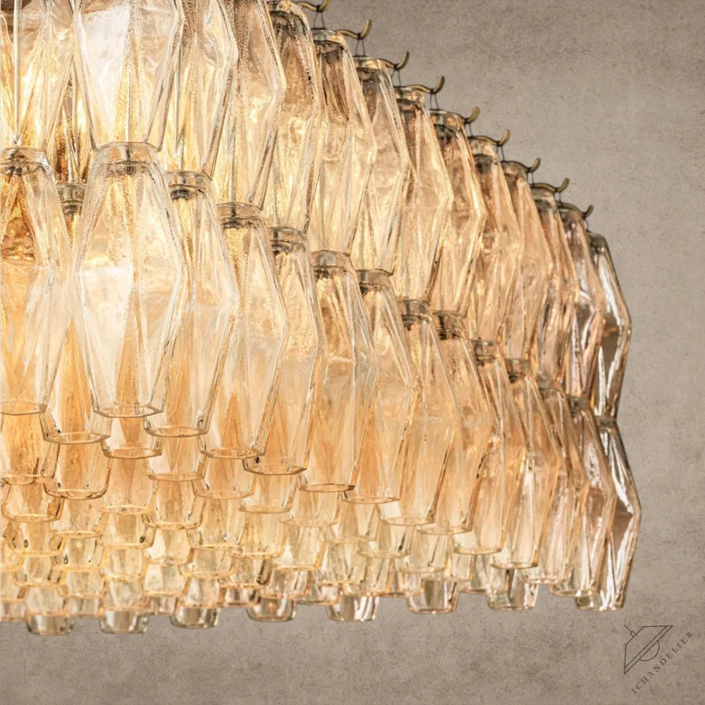 CHIARA CLEAR/ SMOKE GLASS RECTANGULAR CHANDELIER 54", 74"