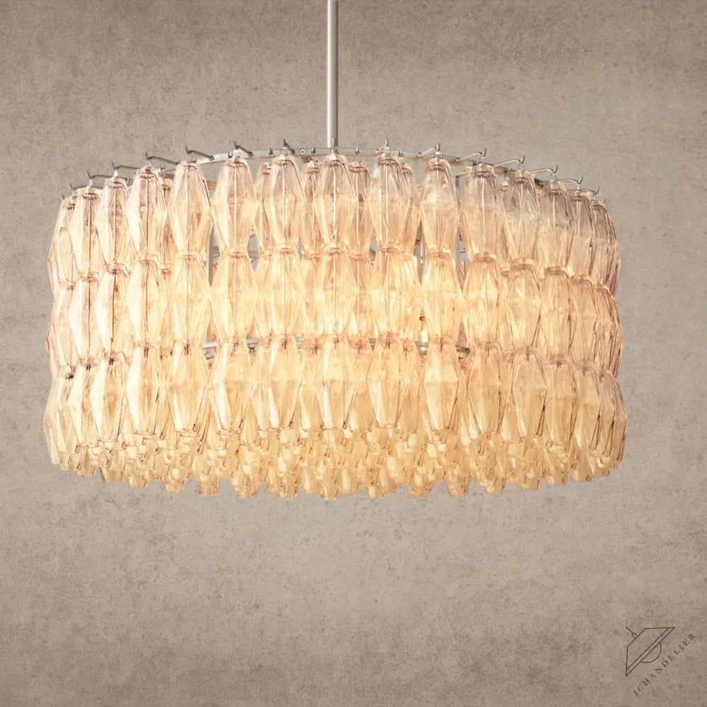 37" / Clear / Nickle CHIARA CLEAR/ SMOKE GLASS ROUND CHANDELIER 37", 47", 62"