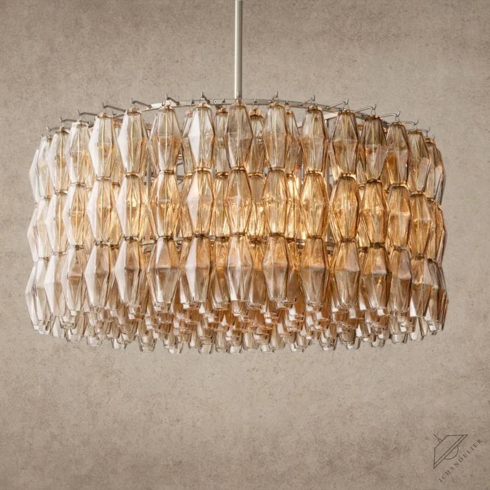 37" / Smoke / Nickle CHIARA CLEAR/ SMOKE GLASS ROUND CHANDELIER 37", 47", 62"
