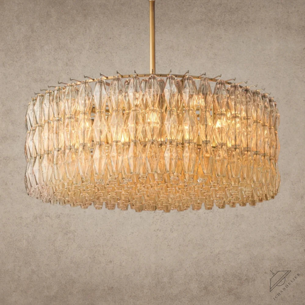 47" / Clear / Brass CHIARA CLEAR/ SMOKE GLASS ROUND CHANDELIER 37", 47", 62"