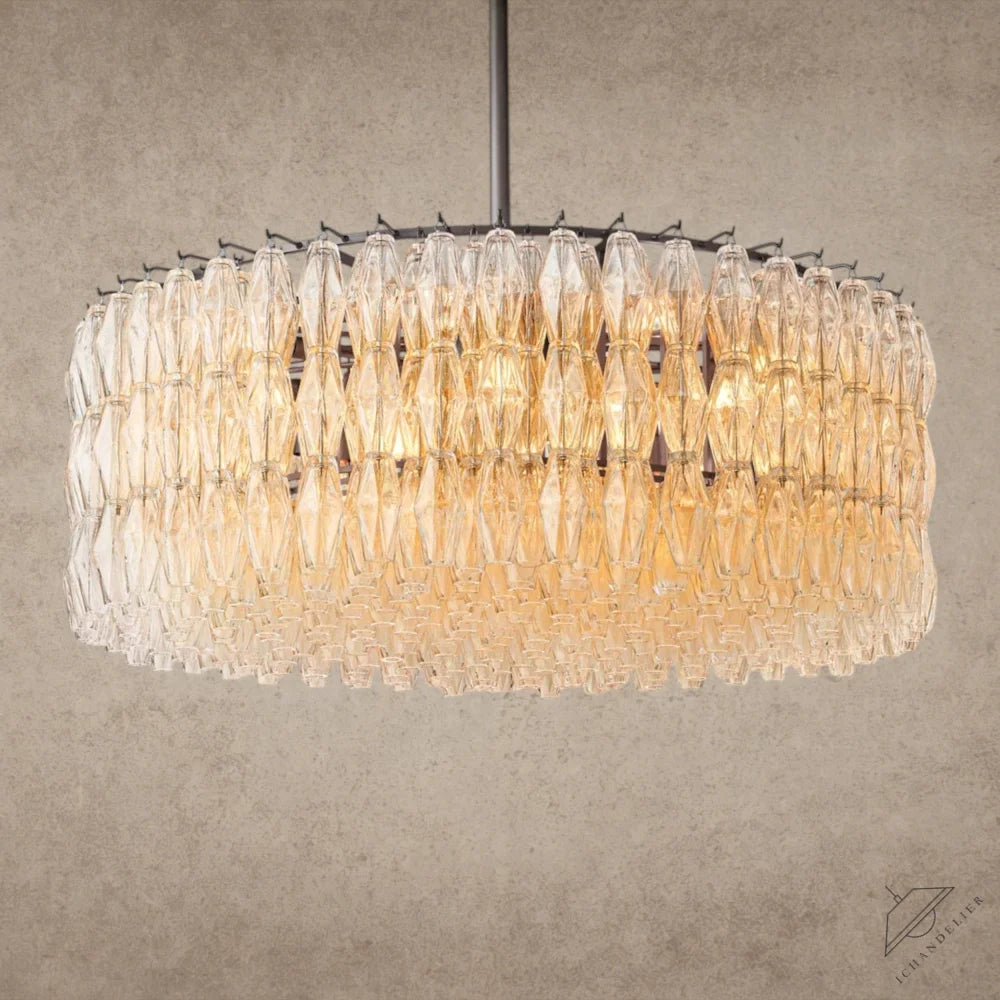 47" / Clear / Bronze CHIARA CLEAR/ SMOKE GLASS ROUND CHANDELIER 37", 47", 62"