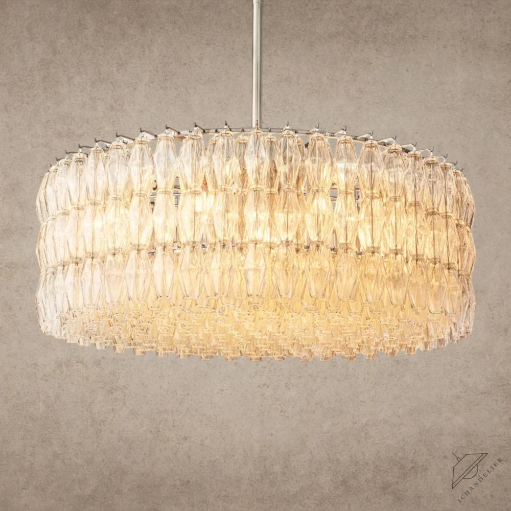 47" / Clear / Nickle CHIARA CLEAR/ SMOKE GLASS ROUND CHANDELIER 37", 47", 62"