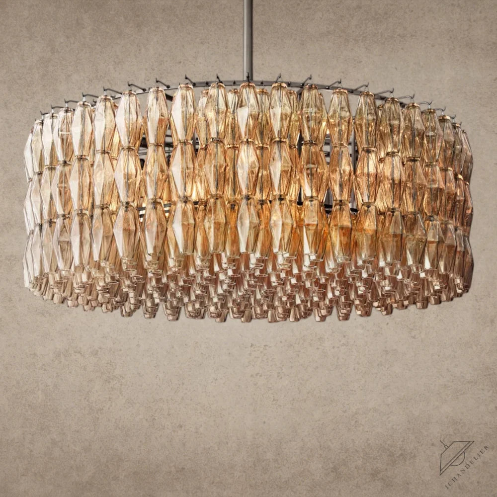 47" / Smoke / Bronze CHIARA CLEAR/ SMOKE GLASS ROUND CHANDELIER 37", 47", 62"